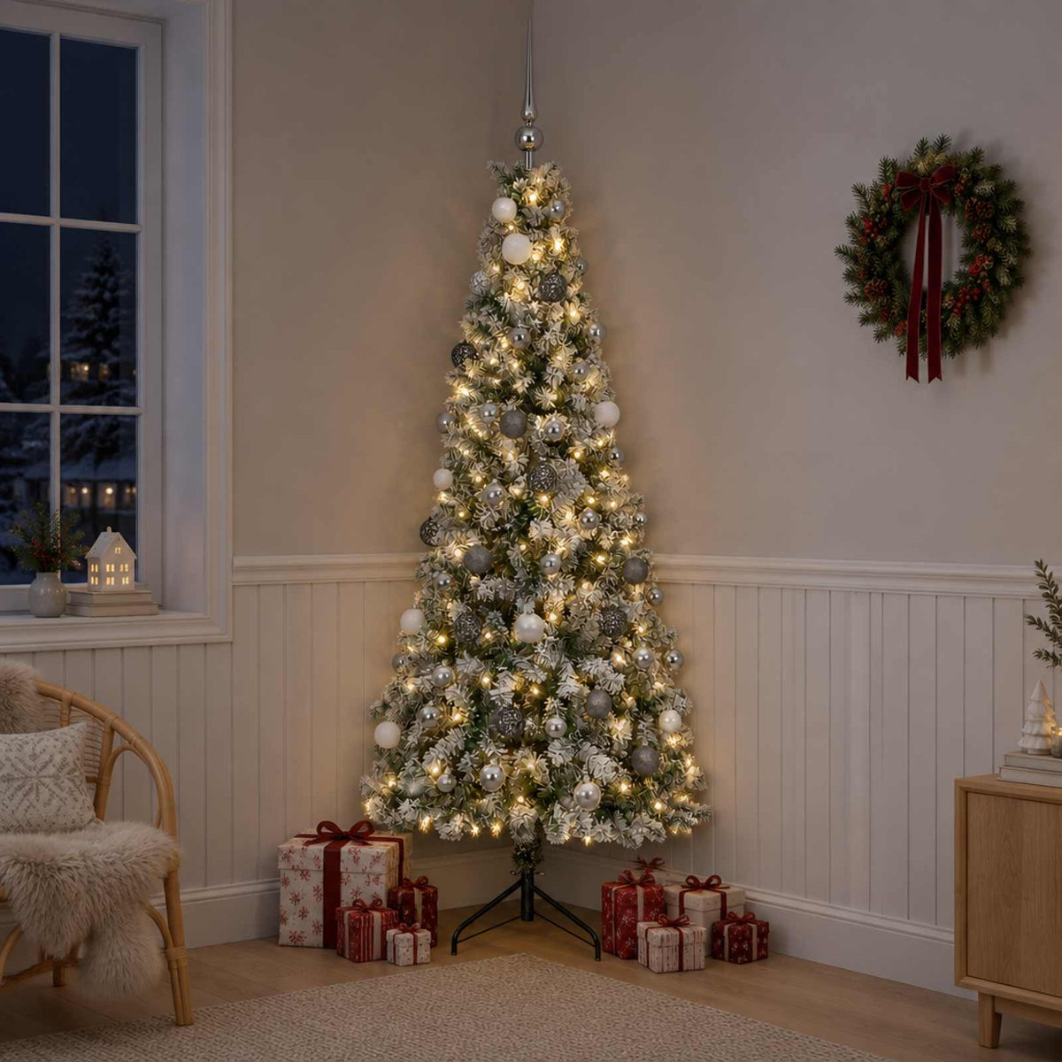 Kunstkerstboom met kerstbal 180 cm 300 LED's Warmwit is nu te koop bij PeponiXL, paradijselijk wonen!