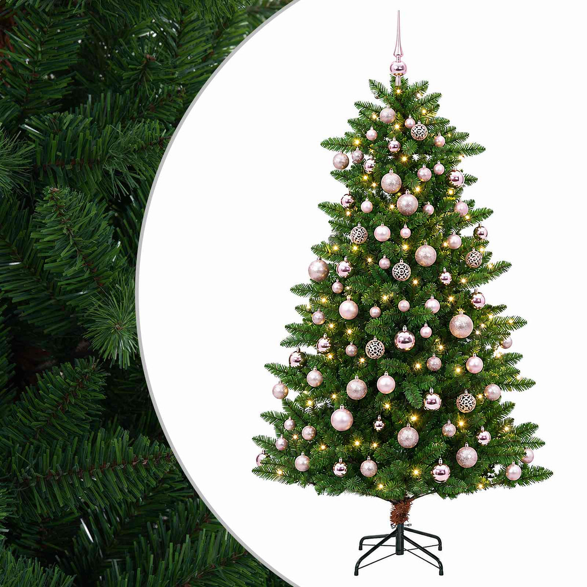 Kunstkerstboom met Ballen 180 cm 300 LED's Warmwit is nu te koop bij PeponiXL, paradijselijk wonen!