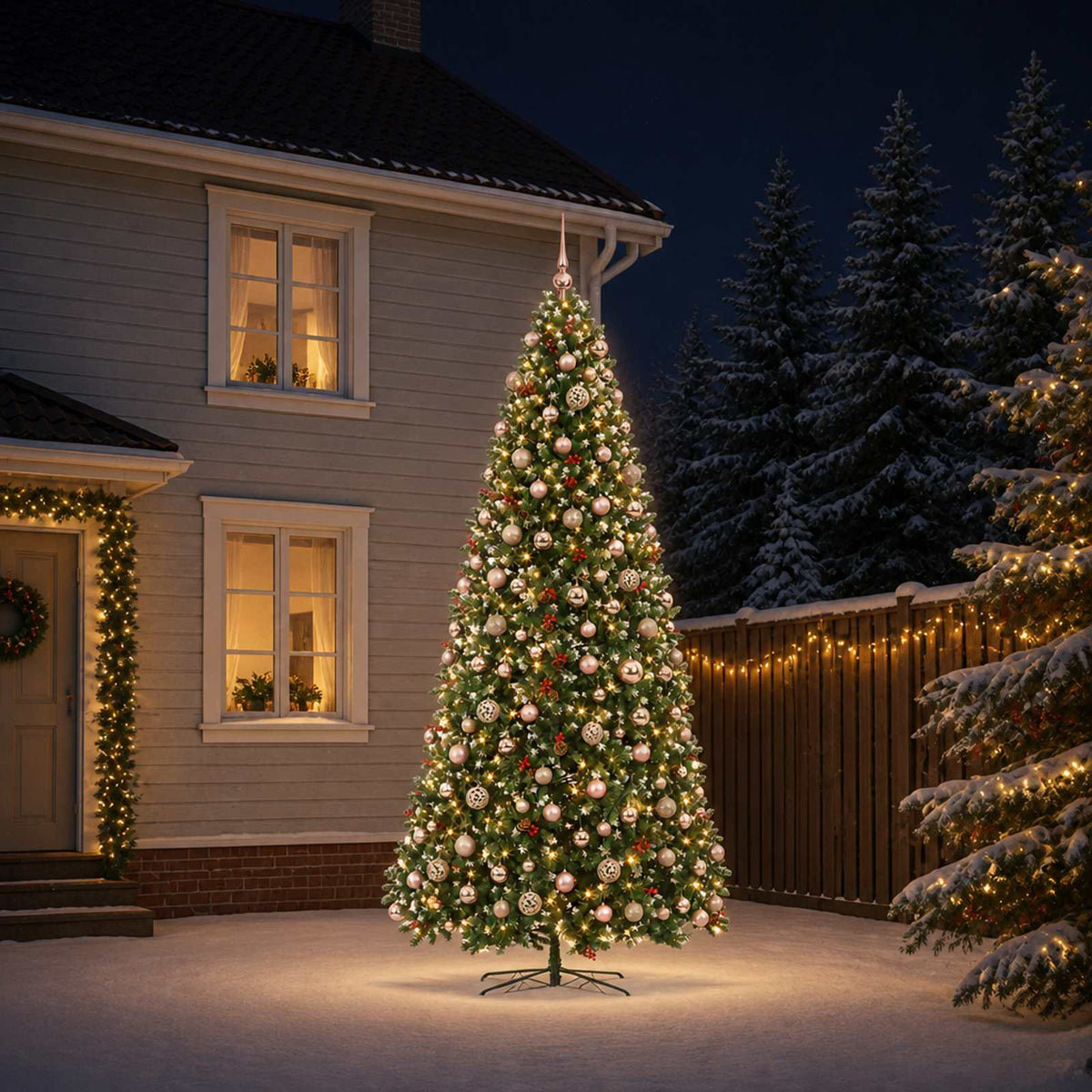 Kunstkerstboom met scharnieren en kerstballen 500 cm 900 LED's is nu te koop bij PeponiXL, paradijselijk wonen!