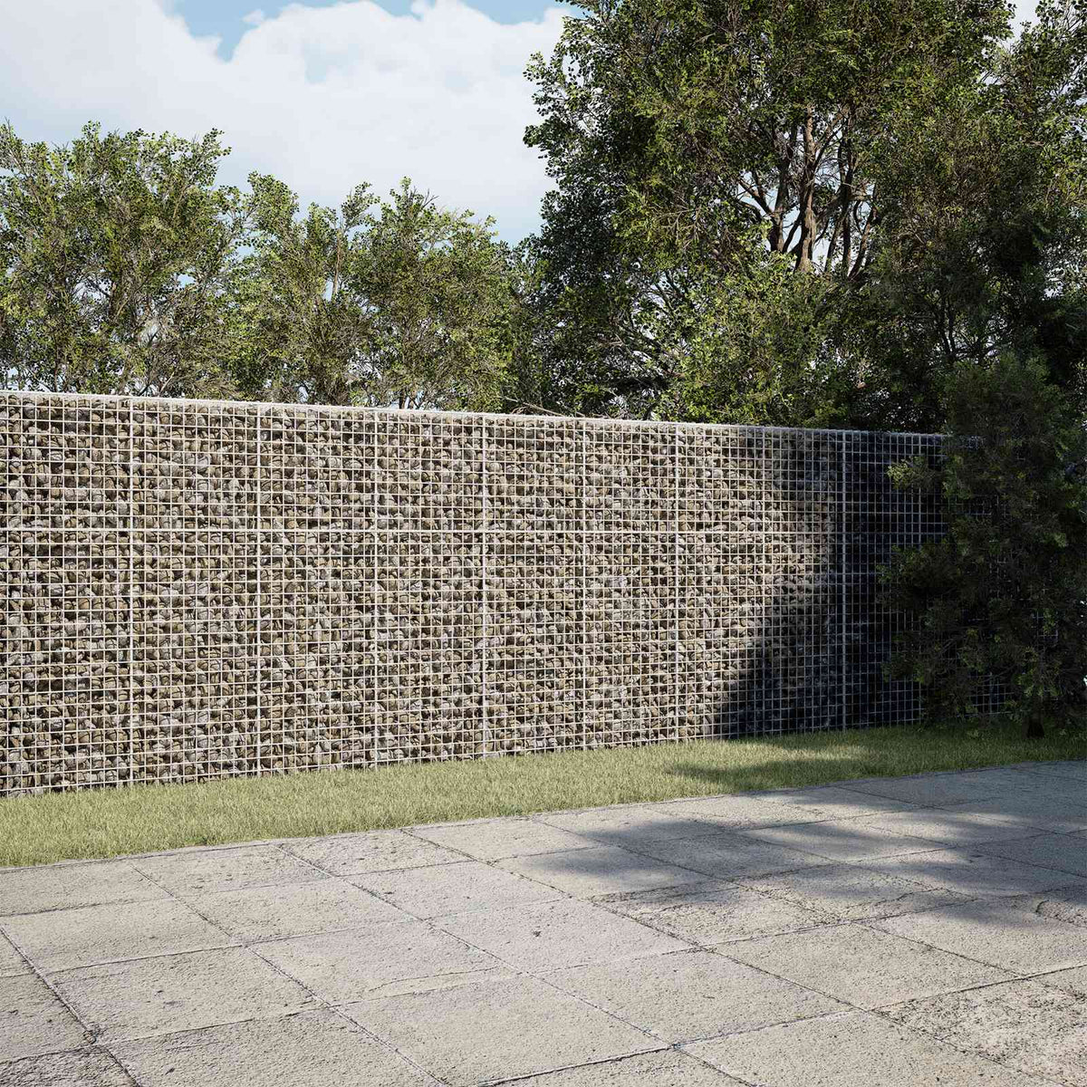 Gabion met 5 mm draad en 5x5 cm gaas 500x50x150 cm is nu te koop bij PeponiXL, paradijselijk wonen!