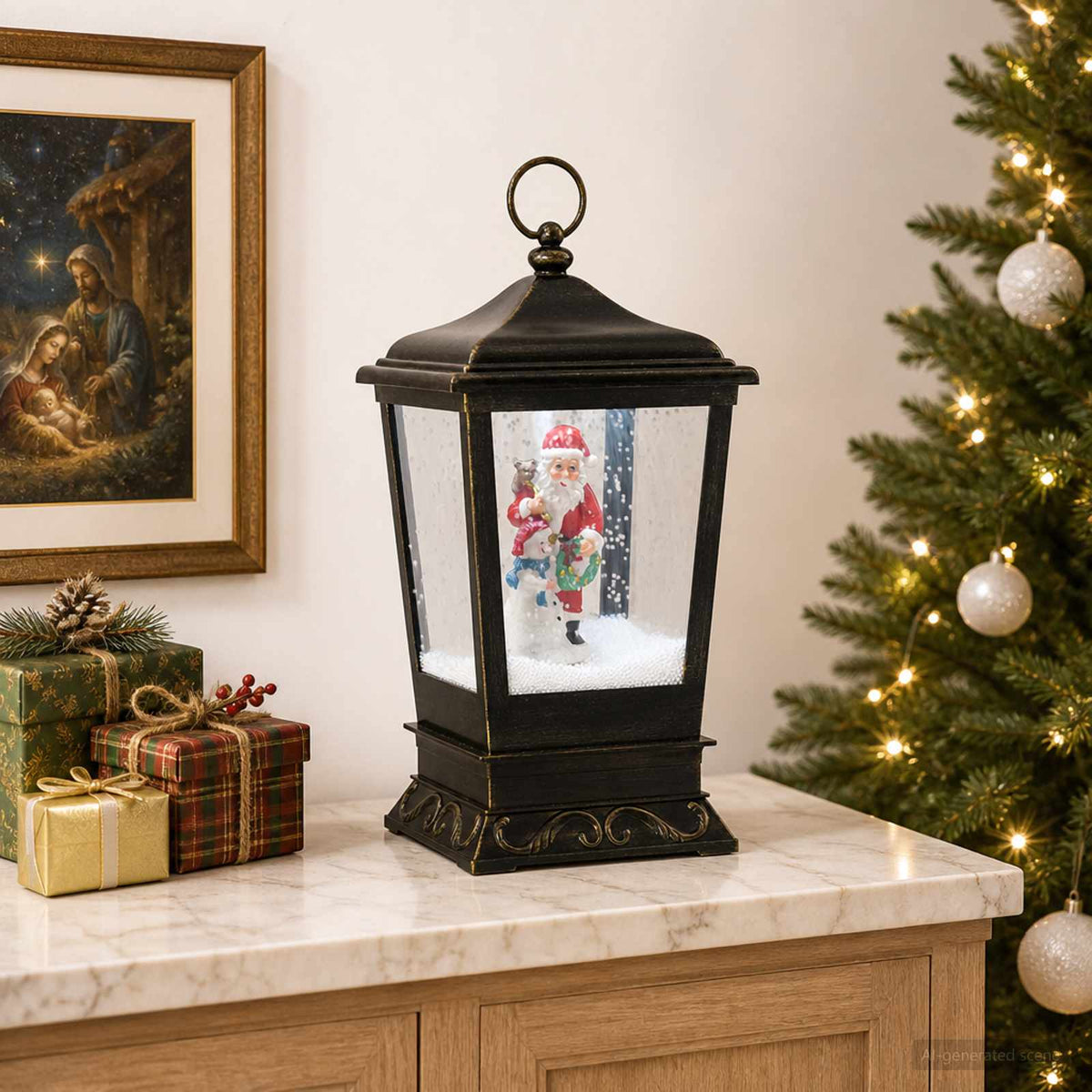Kerstlantaarn ESPOO Koudwit 20,5 x 20,5 x 40 cm is nu te koop bij PeponiXL, paradijselijk wonen!