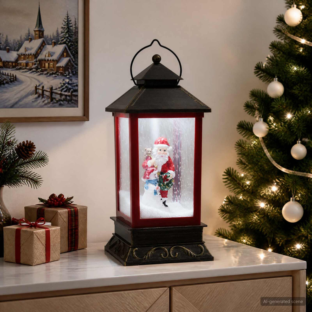 vidaXL Kerstlantaarn ESPOO Koel wit 17,5 x 17,5 x 41 cm
