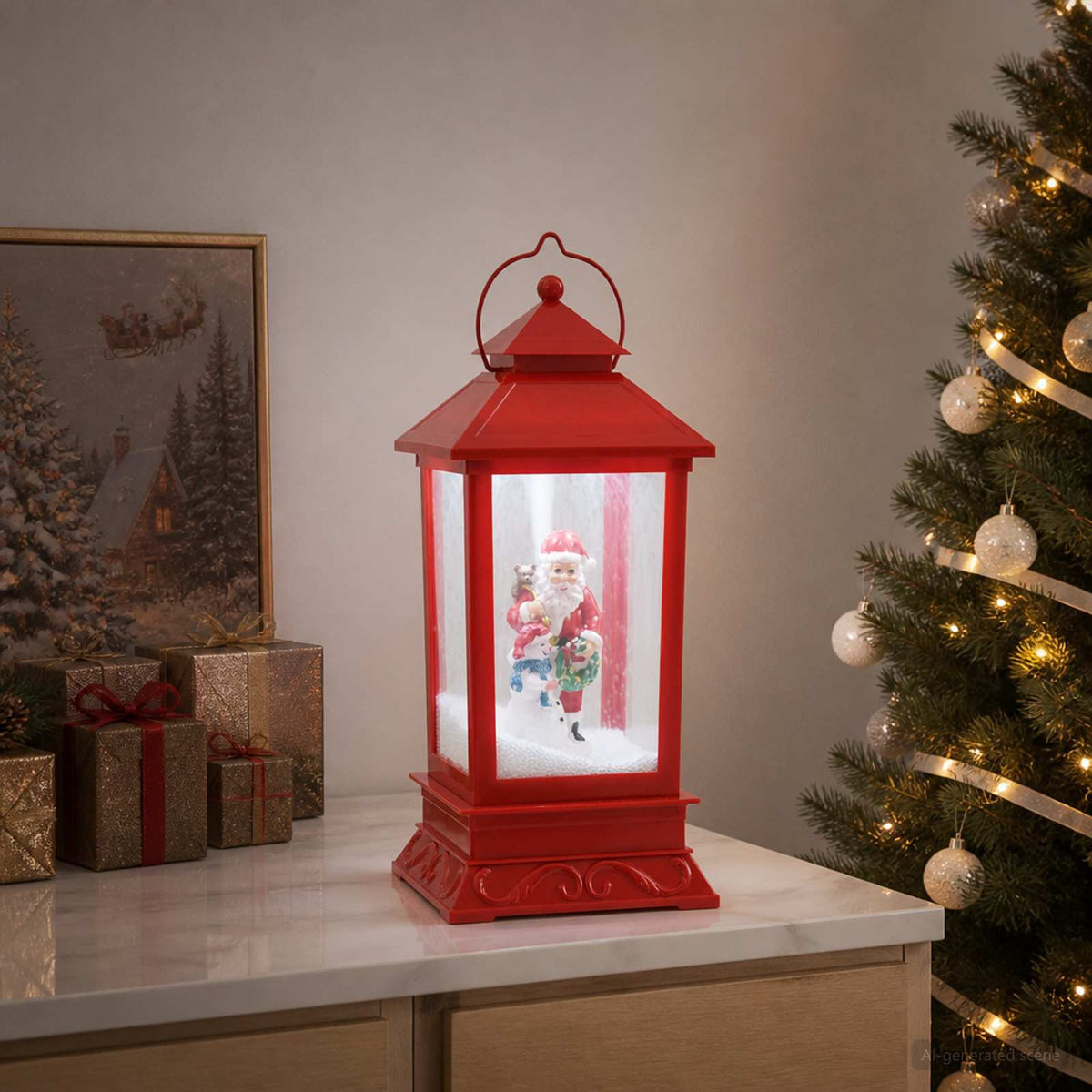 Kerstlantaarn ESPOO Koel wit 17,5 x 17,5 x 41 cm is nu te koop bij PeponiXL, paradijselijk wonen!