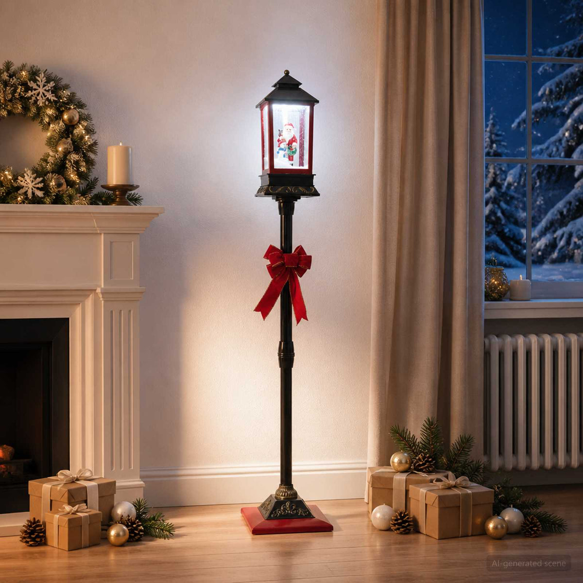 vidaXL Kerstlantaarn ESPOO Koel wit 26,5 x 26,5 x 150 cm