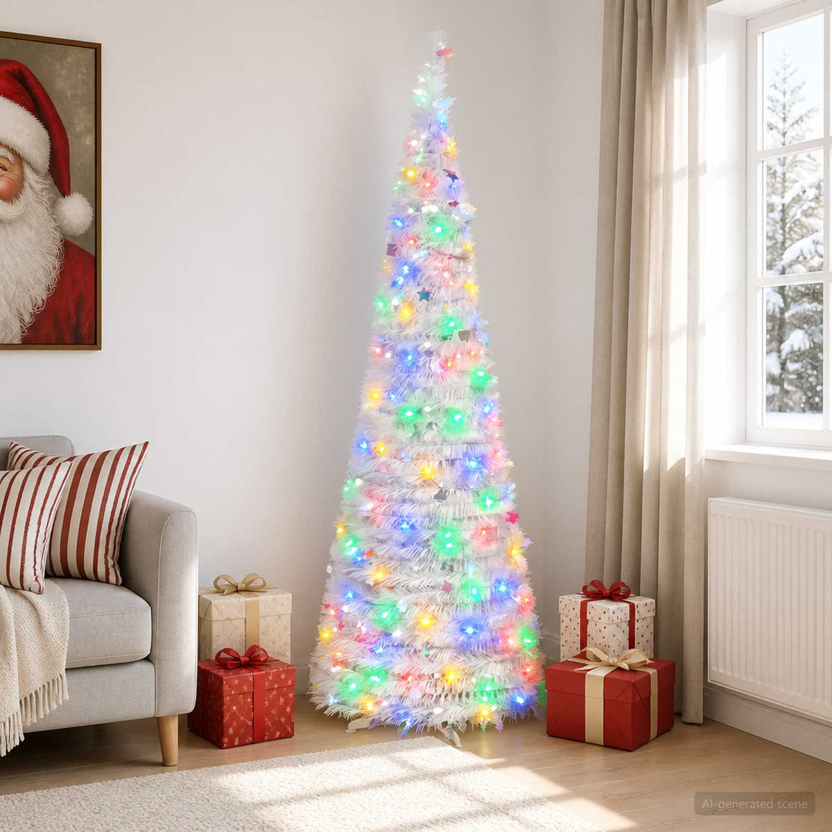 Pop-up led-kerstboom 180 cm 150 LED's PVC en PET Wit is nu te koop bij PeponiXL, paradijselijk wonen!