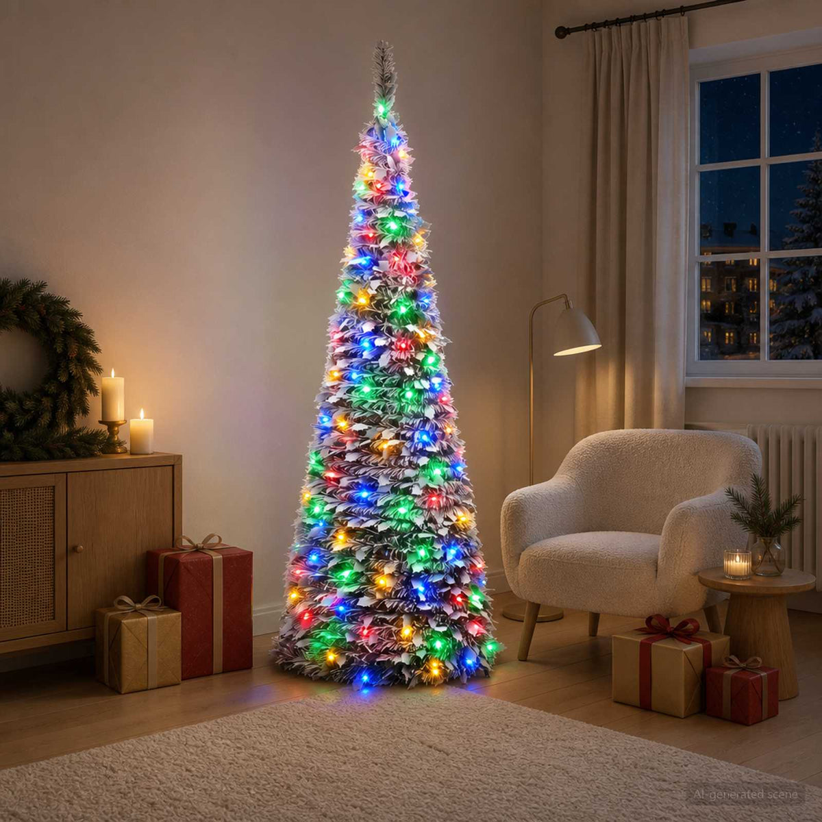 Pop-up led-kerstboom 210 cm 200 LED's PVC Groen en wit is nu te koop bij PeponiXL, paradijselijk wonen!