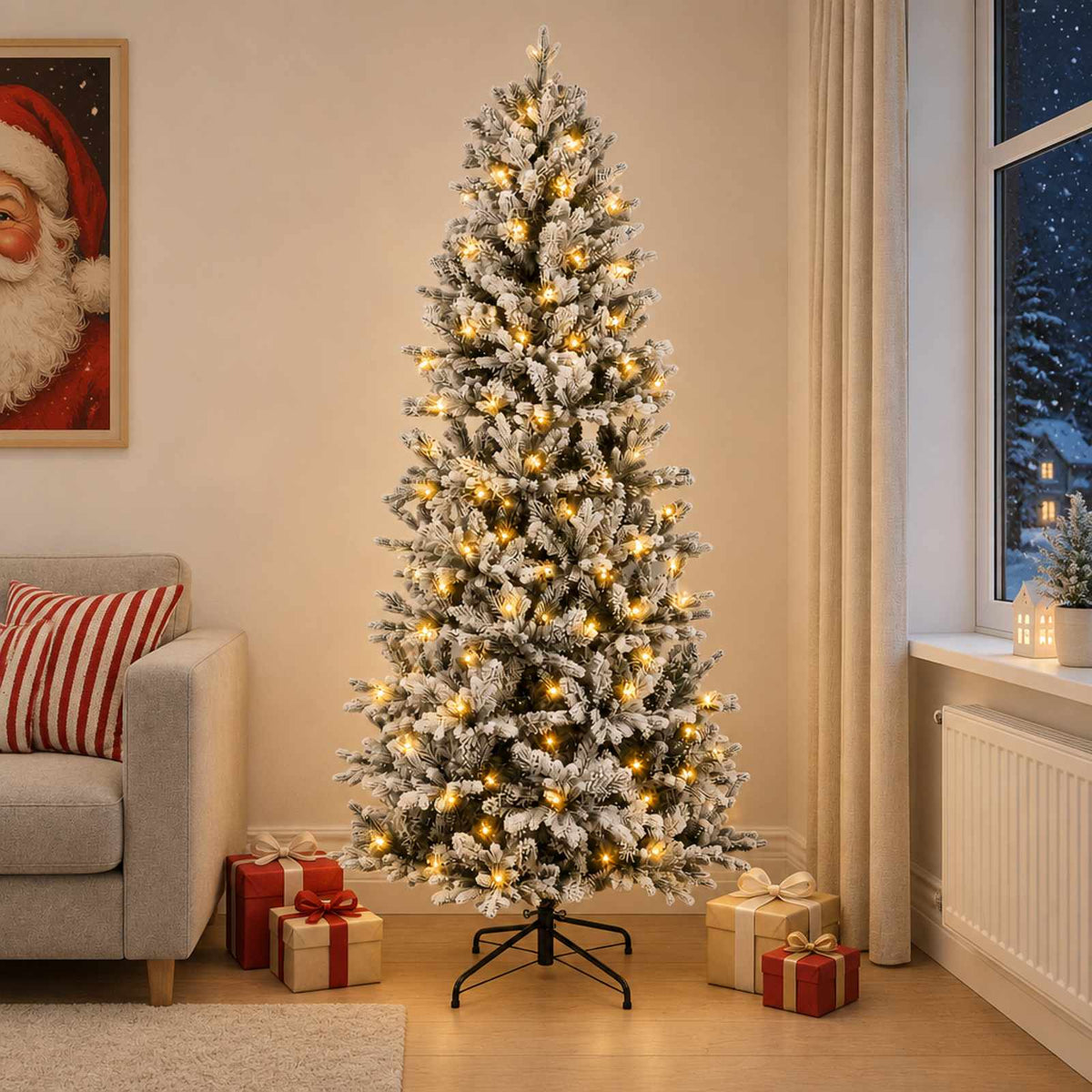 vidaXL Kunstmatige Inklapbare Kerstboom 180 cm 300 LED's Warmwit