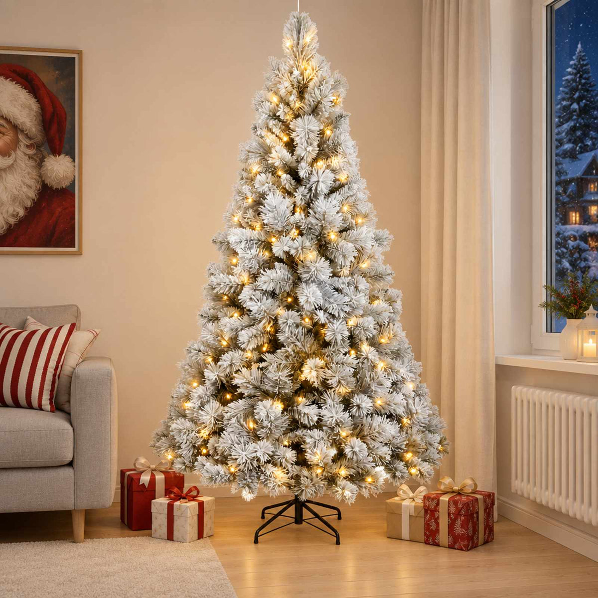 vidaXL Kunstmatige Inklapbare Kerstboom 180 cm 300 LED's Warmwit