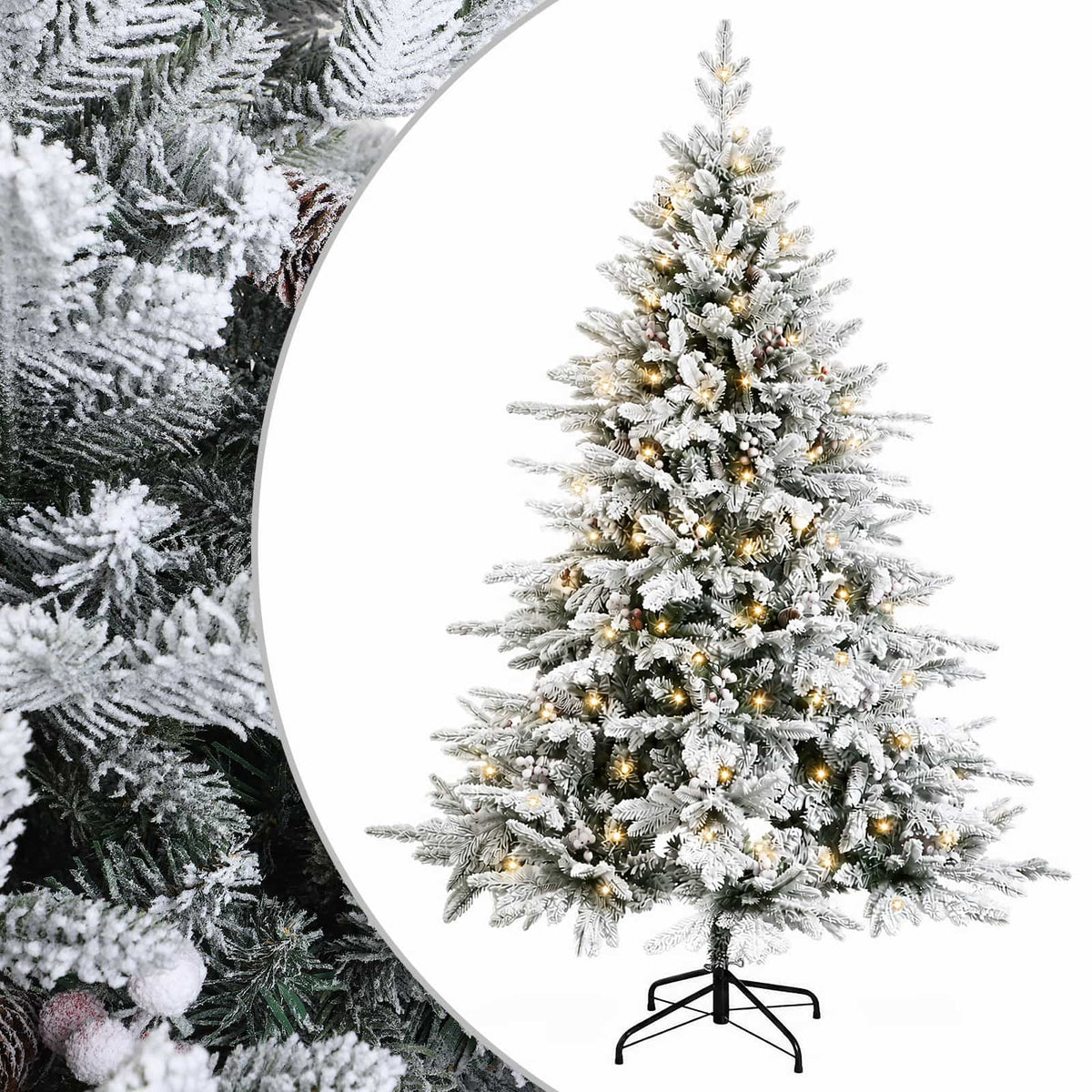Kunstmatige Inklapbare Kerstboom 120 cm 150 LED's Warmwit is nu te koop bij PeponiXL, paradijselijk wonen!