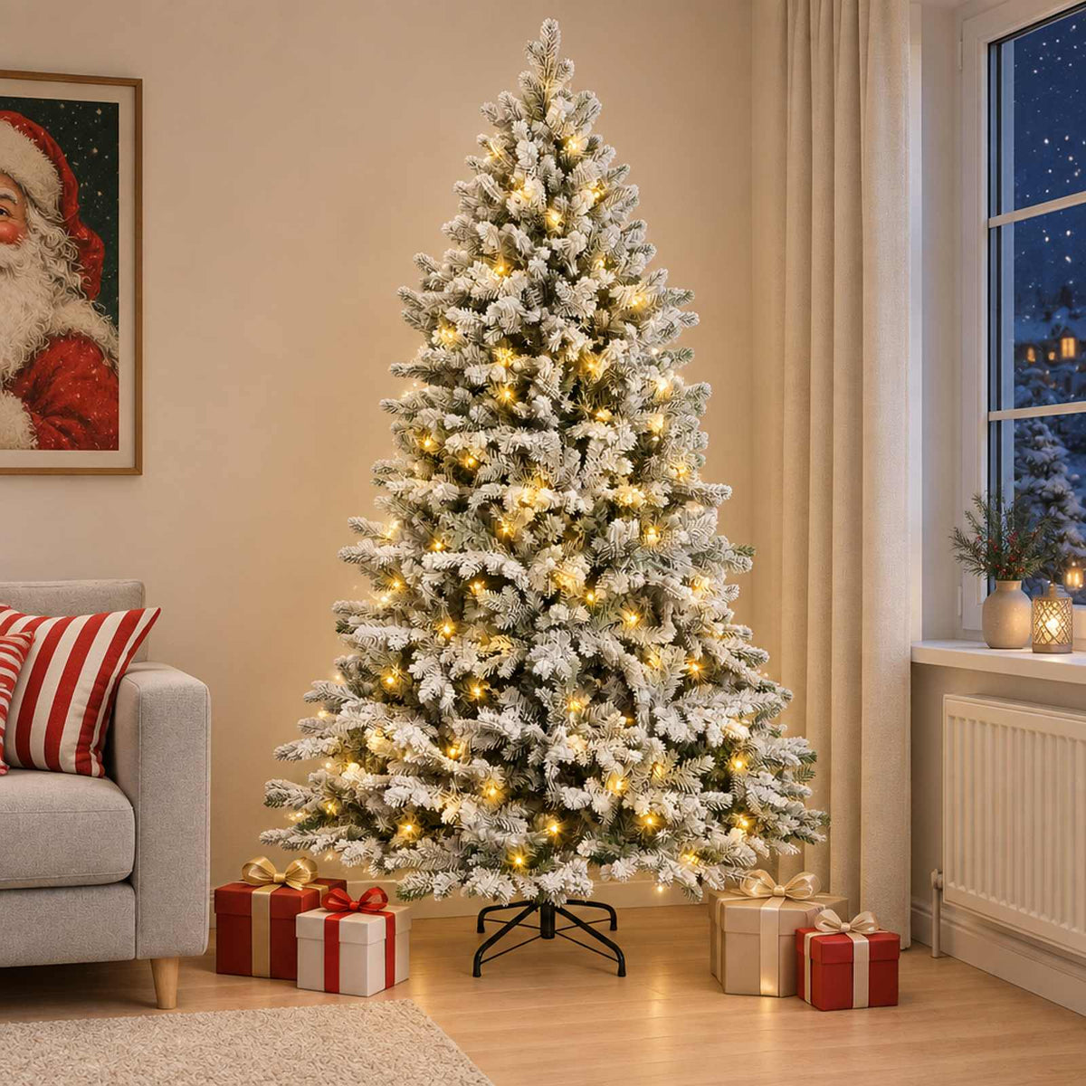Kunstmatige Inklapbare Kerstboom 180 cm 300 LED's Warmwit is nu te koop bij PeponiXL, paradijselijk wonen!