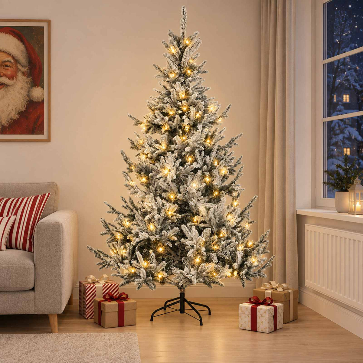 Kunstmatige Inklapbare Kerstboom 180 cm 300 LED's Warmwit is nu te koop bij PeponiXL, paradijselijk wonen!