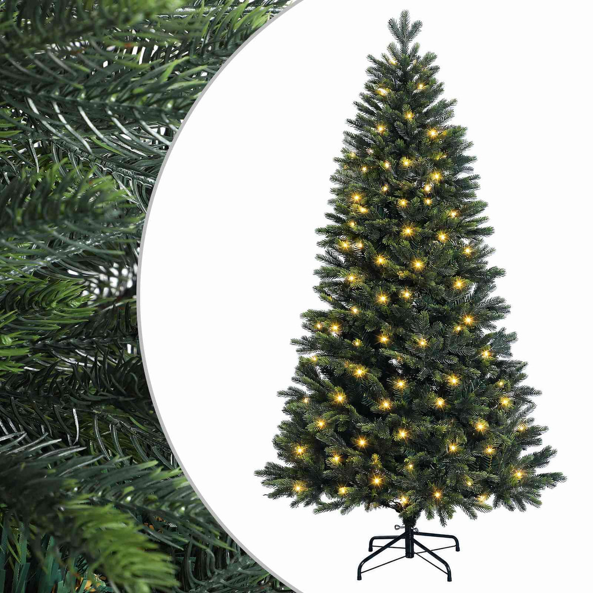 Kunstmatige Inklapbare Kerstboom 120 cm 150 LED's Warmwit is nu te koop bij PeponiXL, paradijselijk wonen!