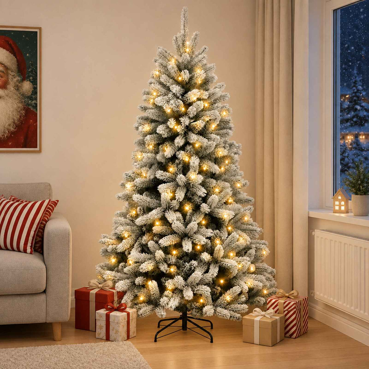 vidaXL Kunstmatige Inklapbare Kerstboom 150 cm 150 LED's Warmwit
