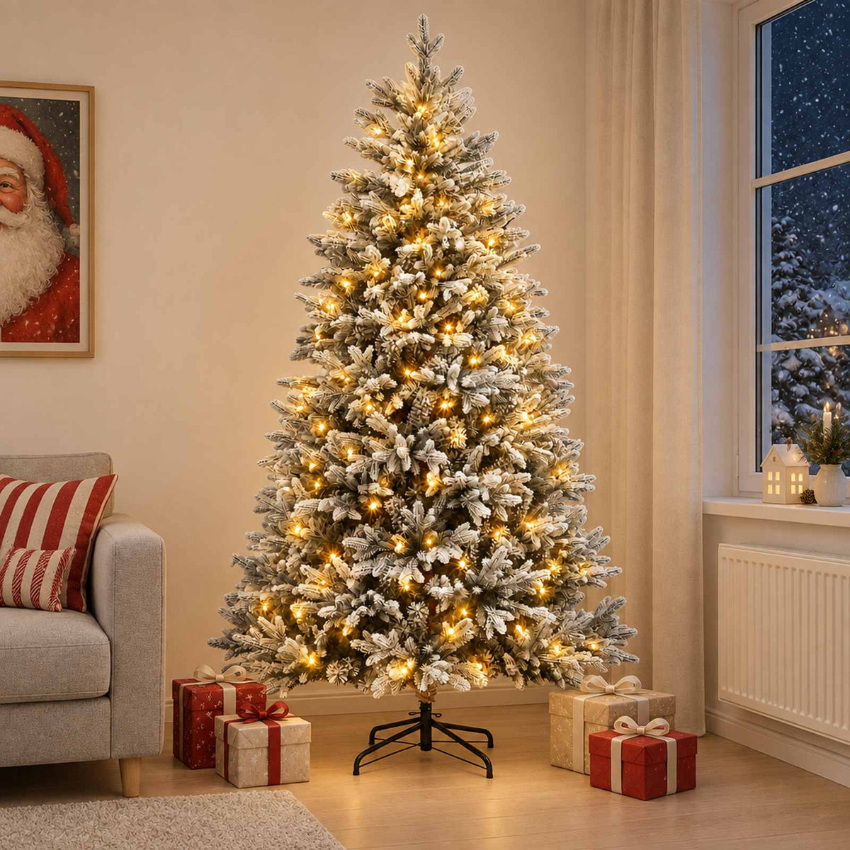 vidaXL Kunstmatige Inklapbare Kerstboom 150 cm 150 LED's Warmwit