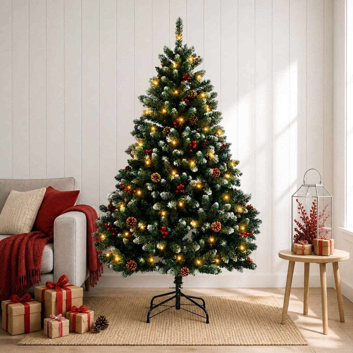 vidaXL Kunstmatige Inklapbare Kerstboom 180 cm 300 LED's Warmwit