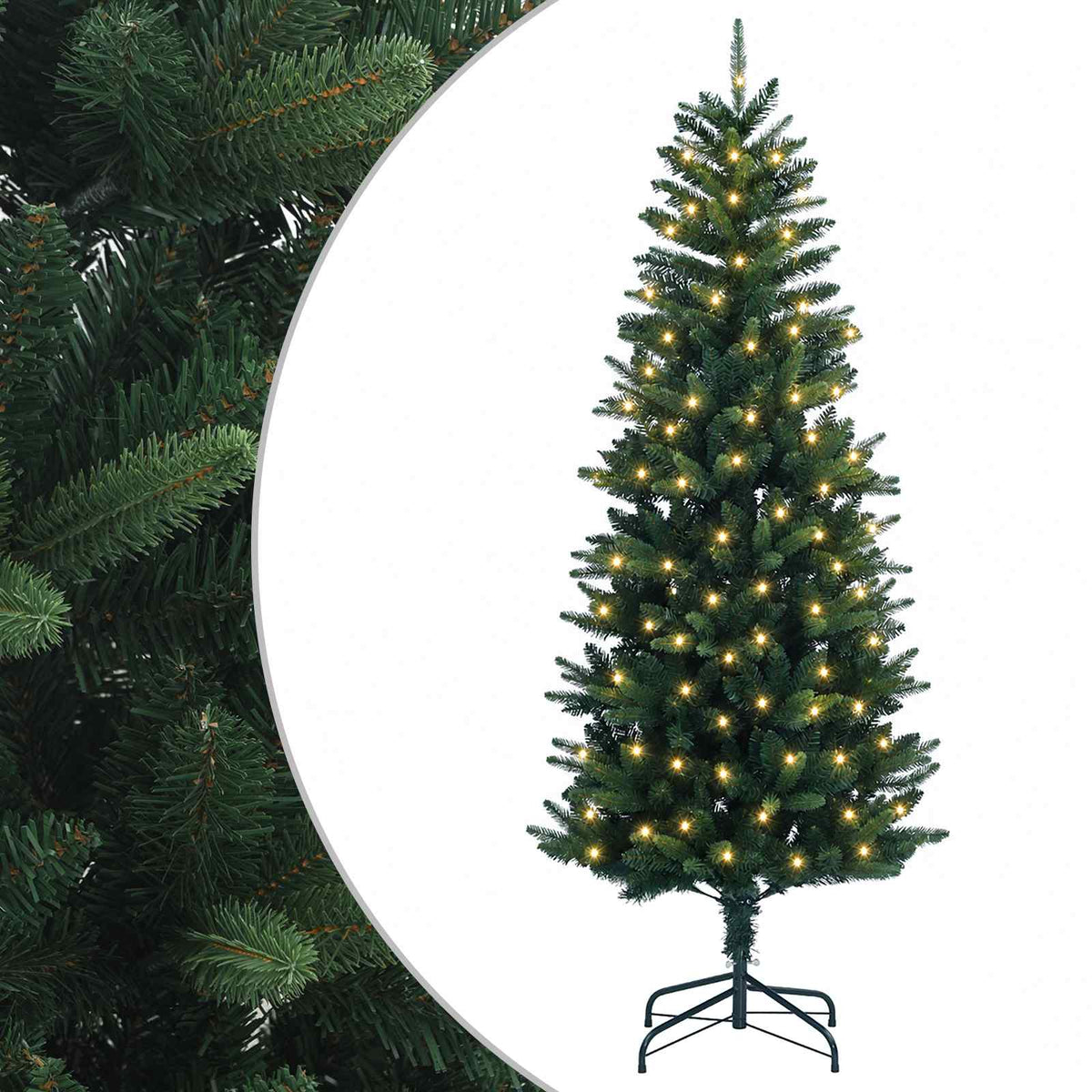 Kunstmatige Inklapbare Kerstboom 150 cm 150 LED's Warmwit is nu te koop bij PeponiXL, paradijselijk wonen!
