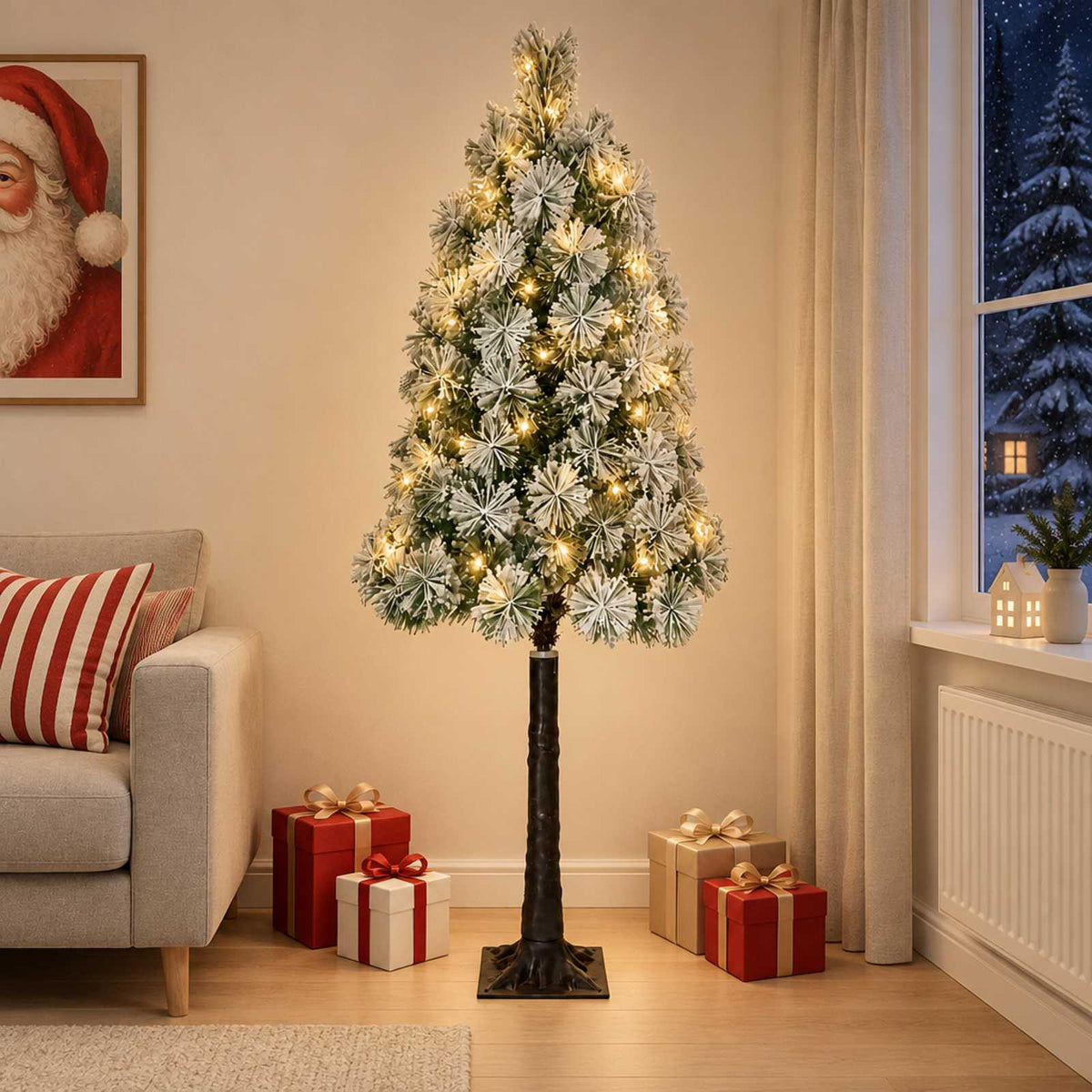 Kunstmatige Inklapbare Kerstboom 120 cm 150 LED's Warmwit is nu te koop bij PeponiXL, paradijselijk wonen!