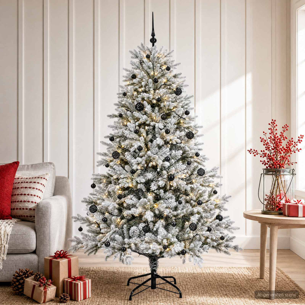 Kunstkerstboom met kerstbal 150 cm 150 LED's Warmwit is nu te koop bij PeponiXL, paradijselijk wonen!