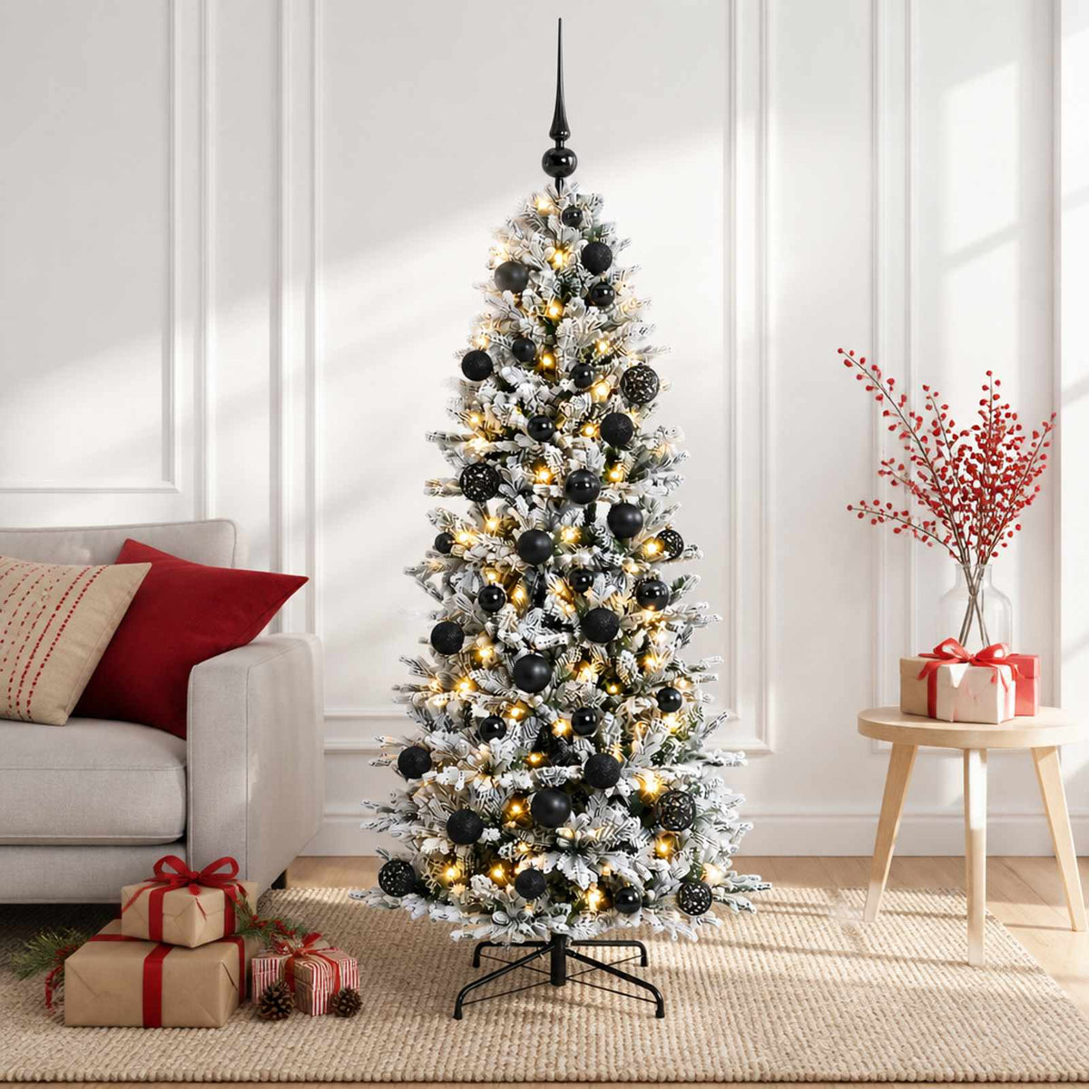 Kunstkerstboom met kerstbal 120 cm 150 LED's Warmwit PVC en PE is nu te koop bij PeponiXL, paradijselijk wonen!