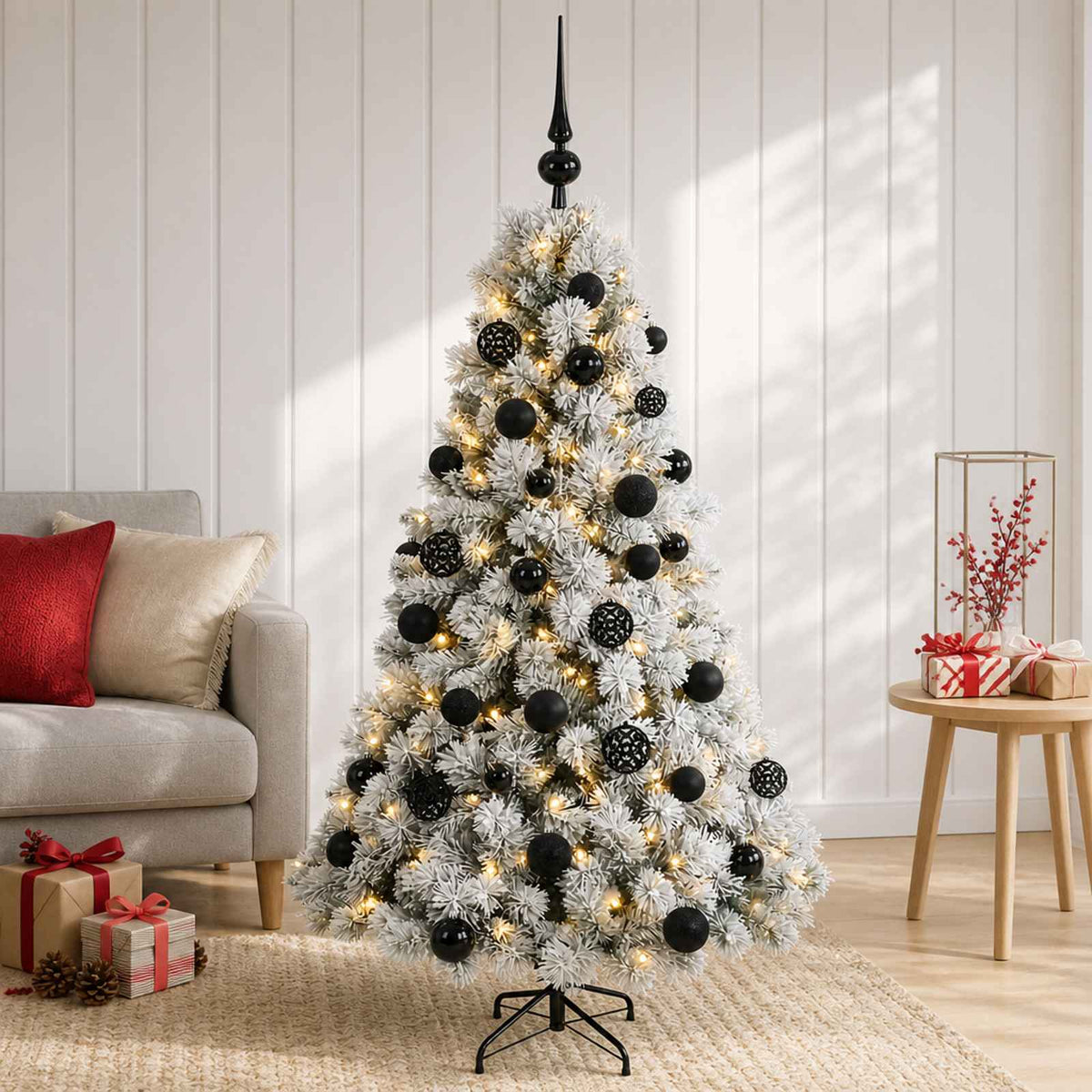 Kunstkerstboom met kerstbal 120 cm 150 LED's Warmwit is nu te koop bij PeponiXL, paradijselijk wonen!