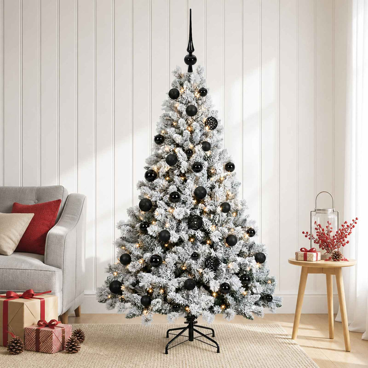 Kunstkerstboom met kerstbal 150 cm 150 LED's Warmwit is nu te koop bij PeponiXL, paradijselijk wonen!