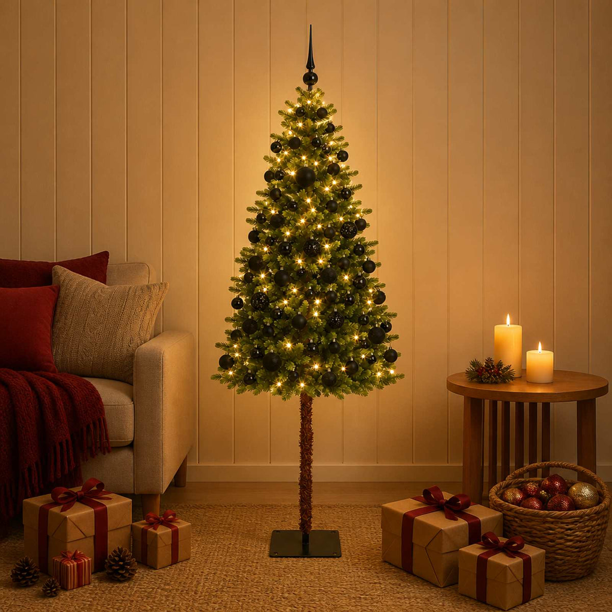 vidaXL Kunstkerstboom met Ballen 120 cm 150 LED's Warmwit