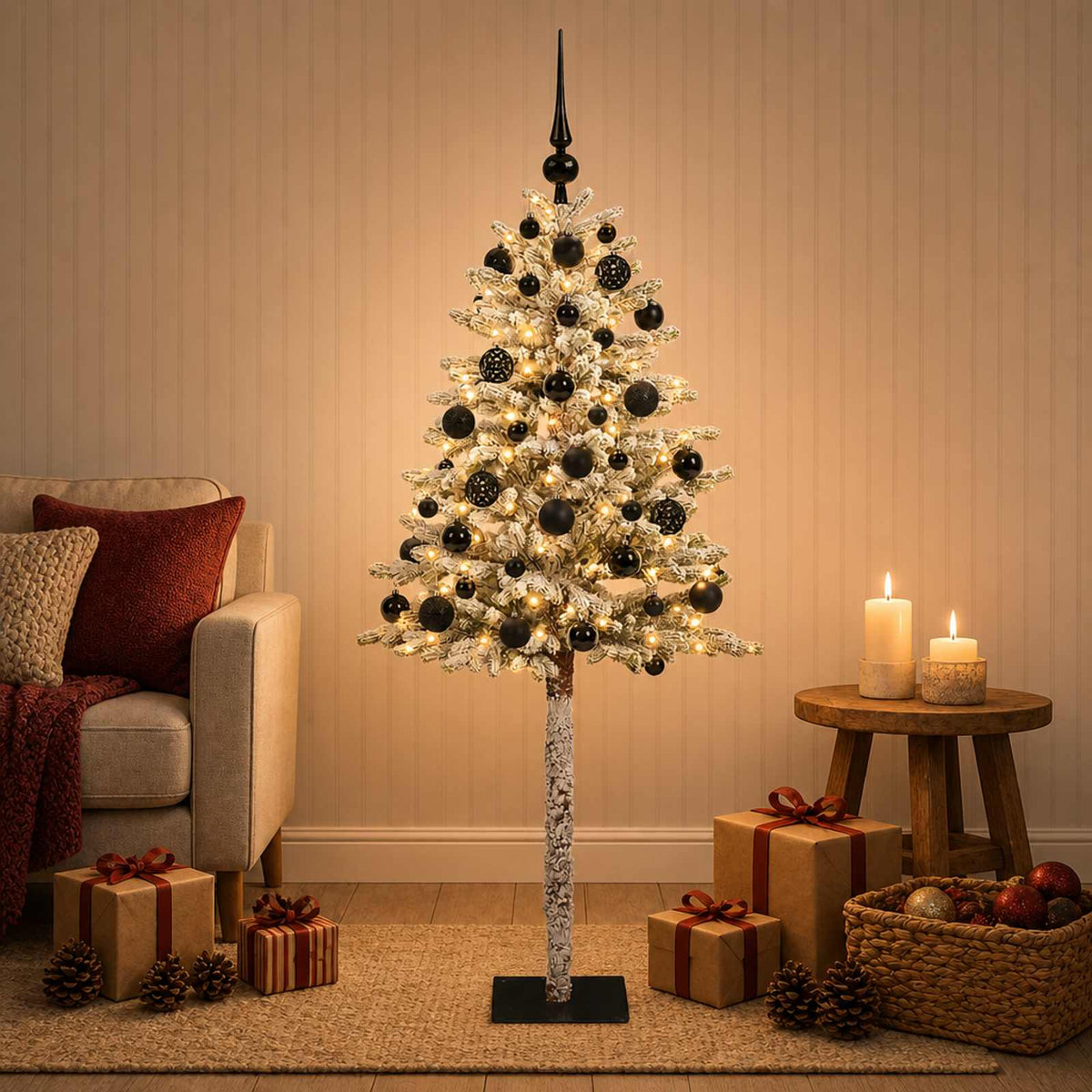 Kunstkerstboom met Ballen 120 cm 150 LED's Warmwit is nu te koop bij PeponiXL, paradijselijk wonen!