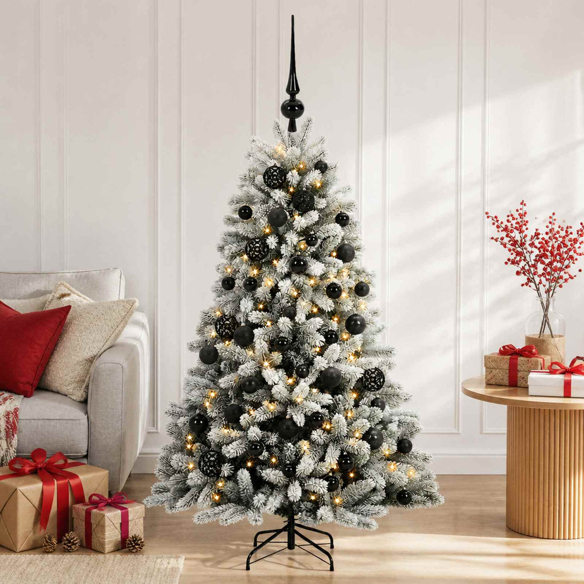 vidaXL Kunstkerstboom met Ballen 150 cm 150 LED's Warmwit