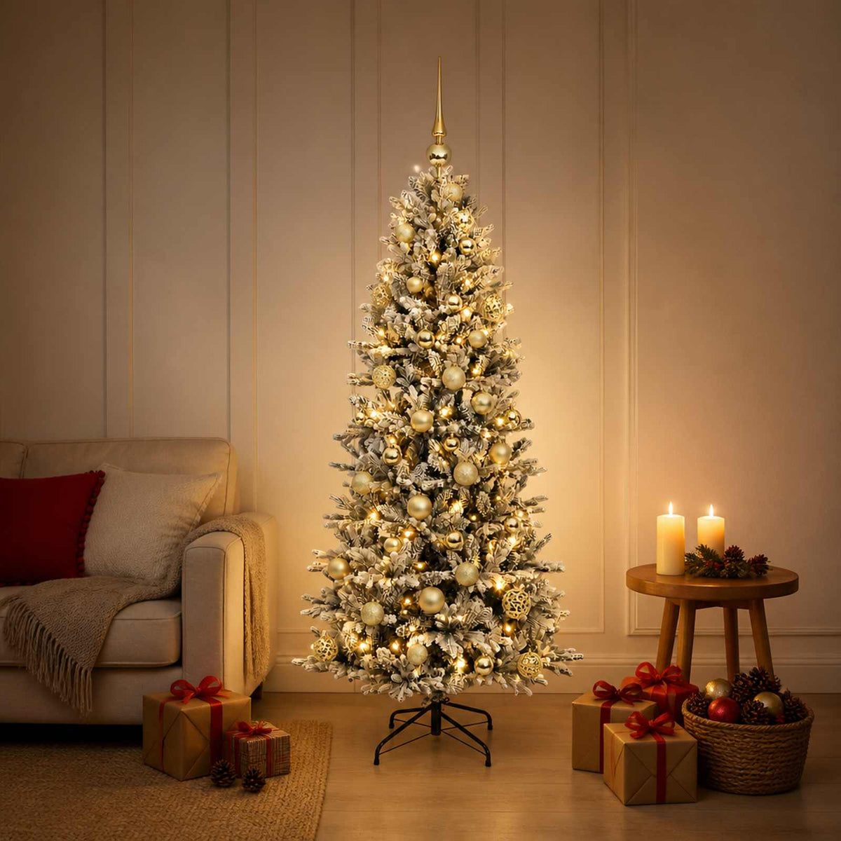 Kunstkerstboom met kerstbal 120 cm 150 LED's Warmwit PVC en PE is nu te koop bij PeponiXL, paradijselijk wonen!