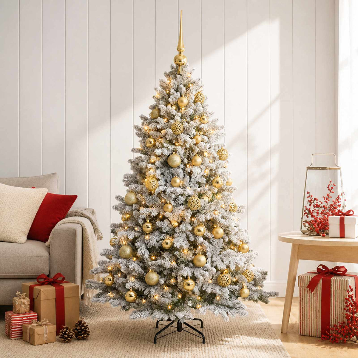 Kunstkerstboom met kerstbal 150 cm 150 LED's Warmwit is nu te koop bij PeponiXL, paradijselijk wonen!