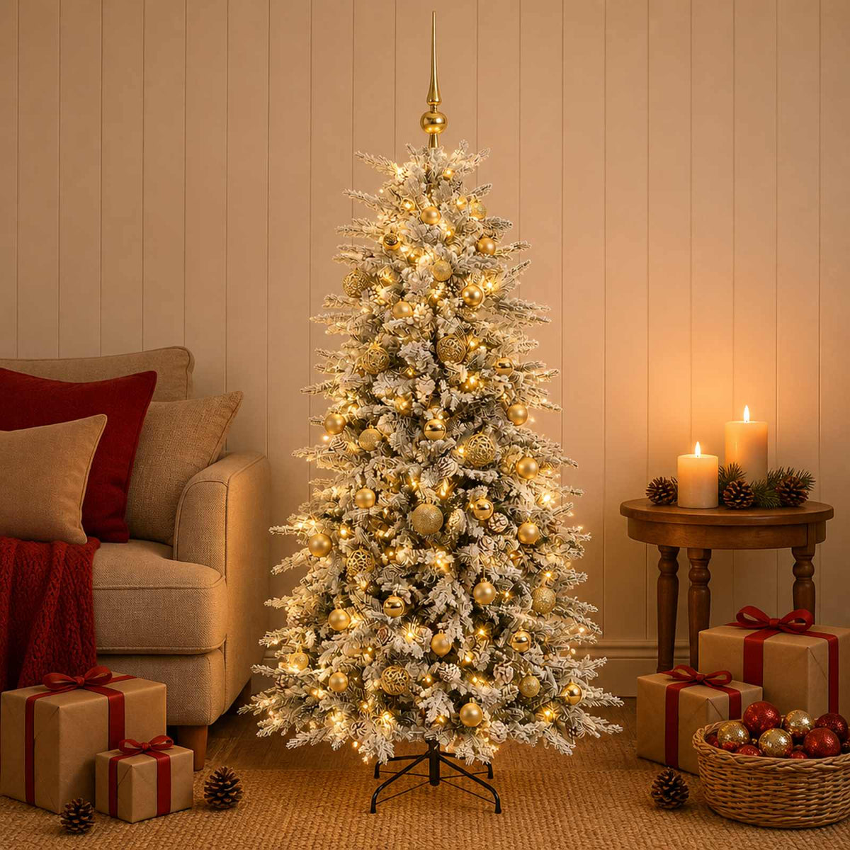 Kunstmatige Inklapbare Kerstboom 150 cm 150 LED's Warmwit is nu te koop bij PeponiXL, paradijselijk wonen!