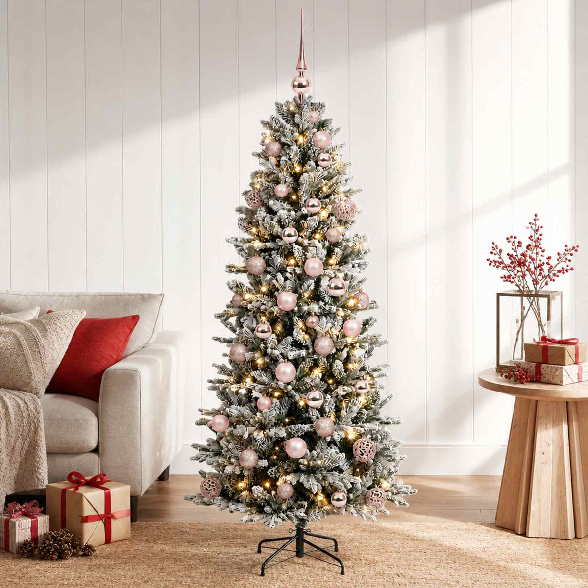 Kunstkerstboom met kerstbal 150 cm 150 LED's Warmwit PVC en PE is nu te koop bij PeponiXL, paradijselijk wonen!