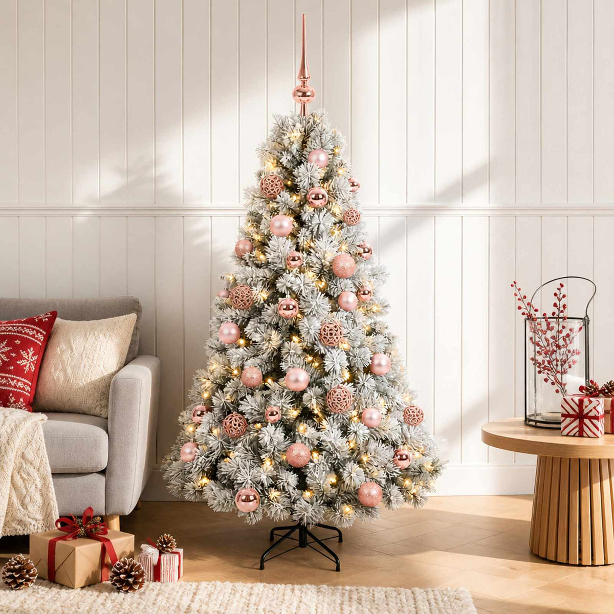 Kunstkerstboom met kerstbal 120 cm 150 LED's Warmwit is nu te koop bij PeponiXL, paradijselijk wonen!