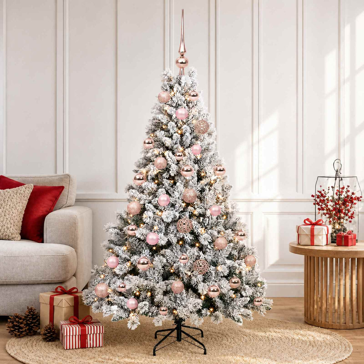 Kunstkerstboom met kerstbal 150 cm 150 LED's Warmwit is nu te koop bij PeponiXL, paradijselijk wonen!