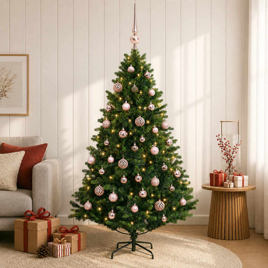 Kunstkerstboom met kerstbal 120 cm 150 LED's Warmwit is nu te koop bij PeponiXL, paradijselijk wonen!
