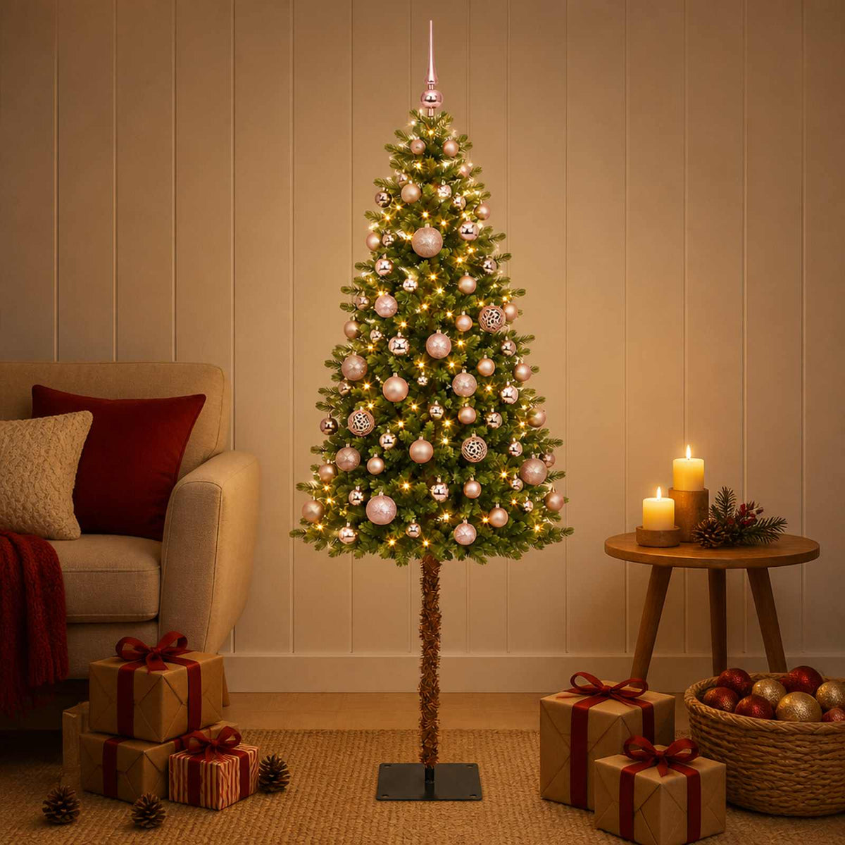 vidaXL Kunstkerstboom met Ballen 120 cm 150 LED's Warmwit