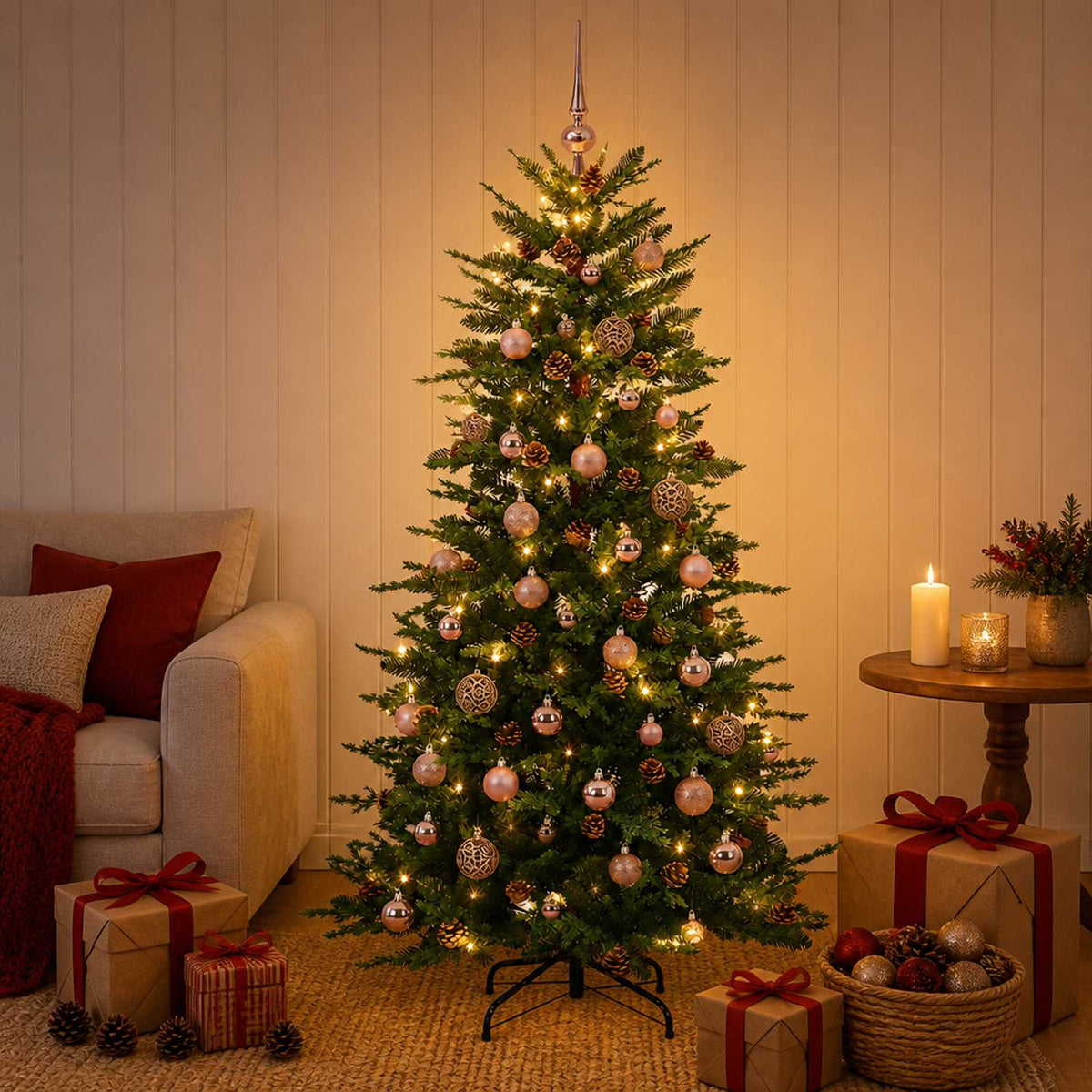 Kunstmatige Inklapbare Kerstboom 120 cm 150 LED's Warmwit is nu te koop bij PeponiXL, paradijselijk wonen!