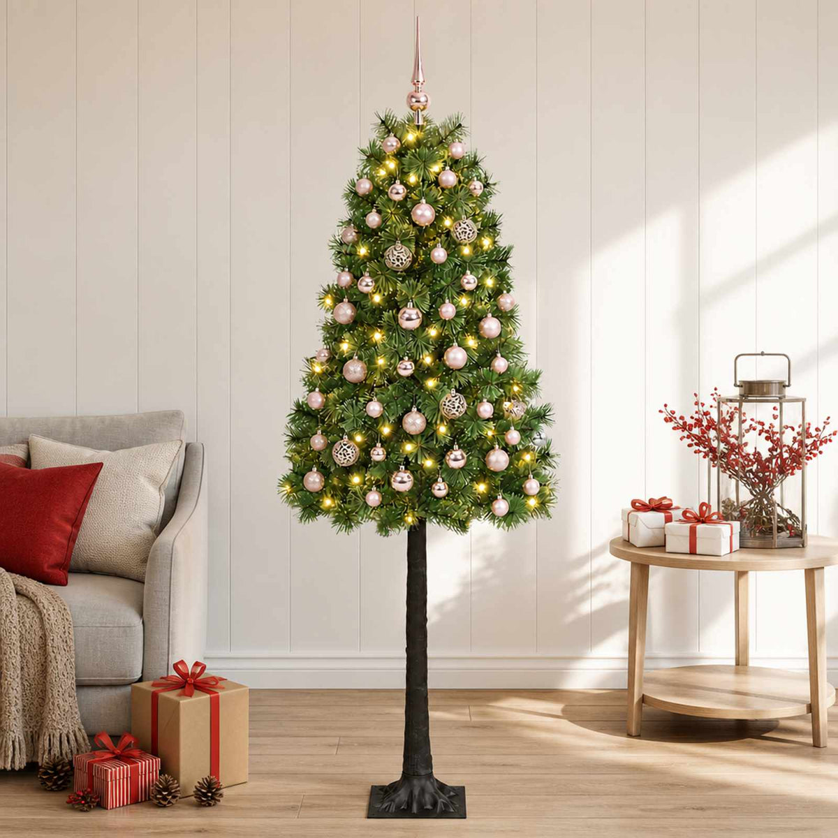 Kunstkerstboom met scharnierende takken en kerstballen 120 cm is nu te koop bij PeponiXL, paradijselijk wonen!