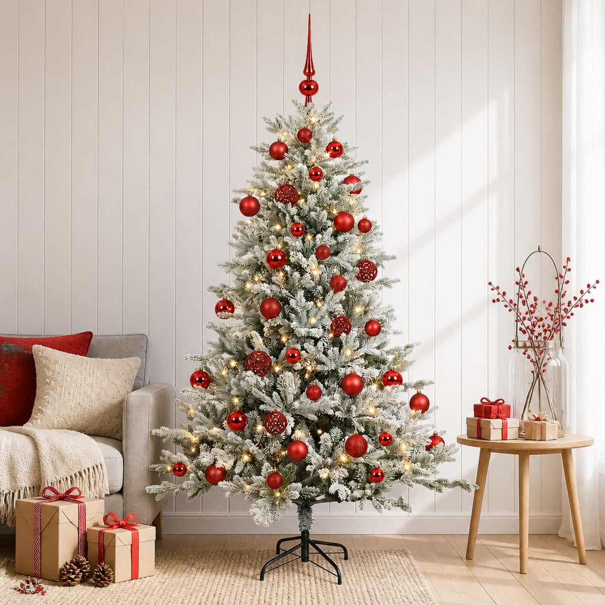 Kunstkerstboom met kerstbal 150 cm 150 LED's Warmwit is nu te koop bij PeponiXL, paradijselijk wonen!