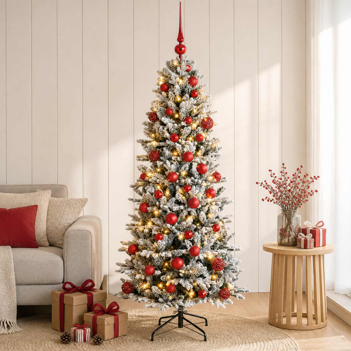 Kunstkerstboom met kerstbal 120 cm 150 LED's Warmwit PVC en PE is nu te koop bij PeponiXL, paradijselijk wonen!