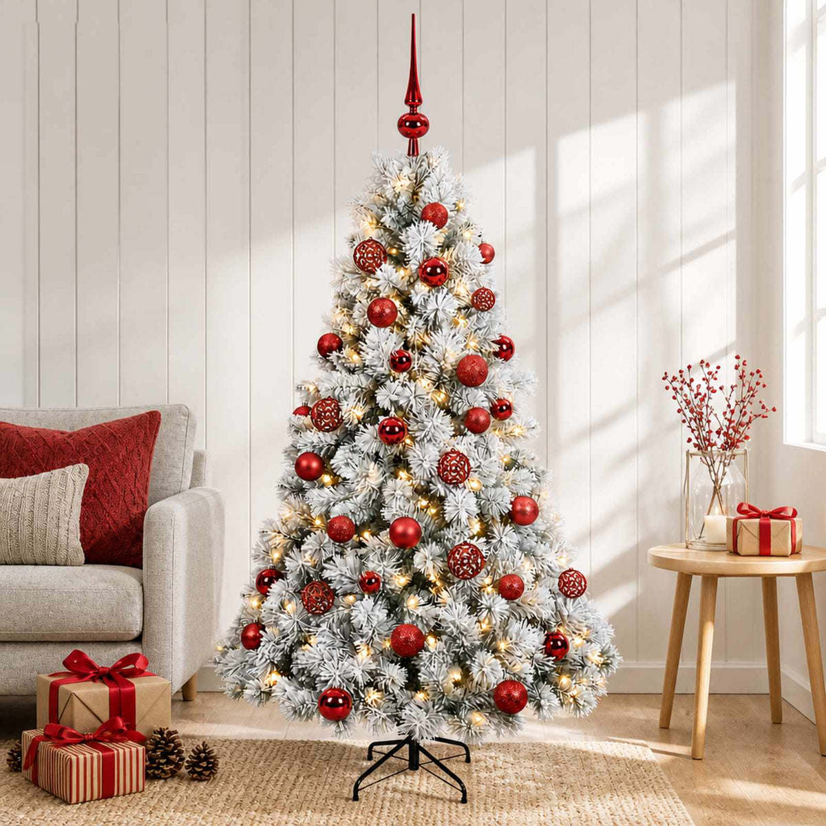 Kunstkerstboom met kerstbal 120 cm 150 LED's Warmwit is nu te koop bij PeponiXL, paradijselijk wonen!