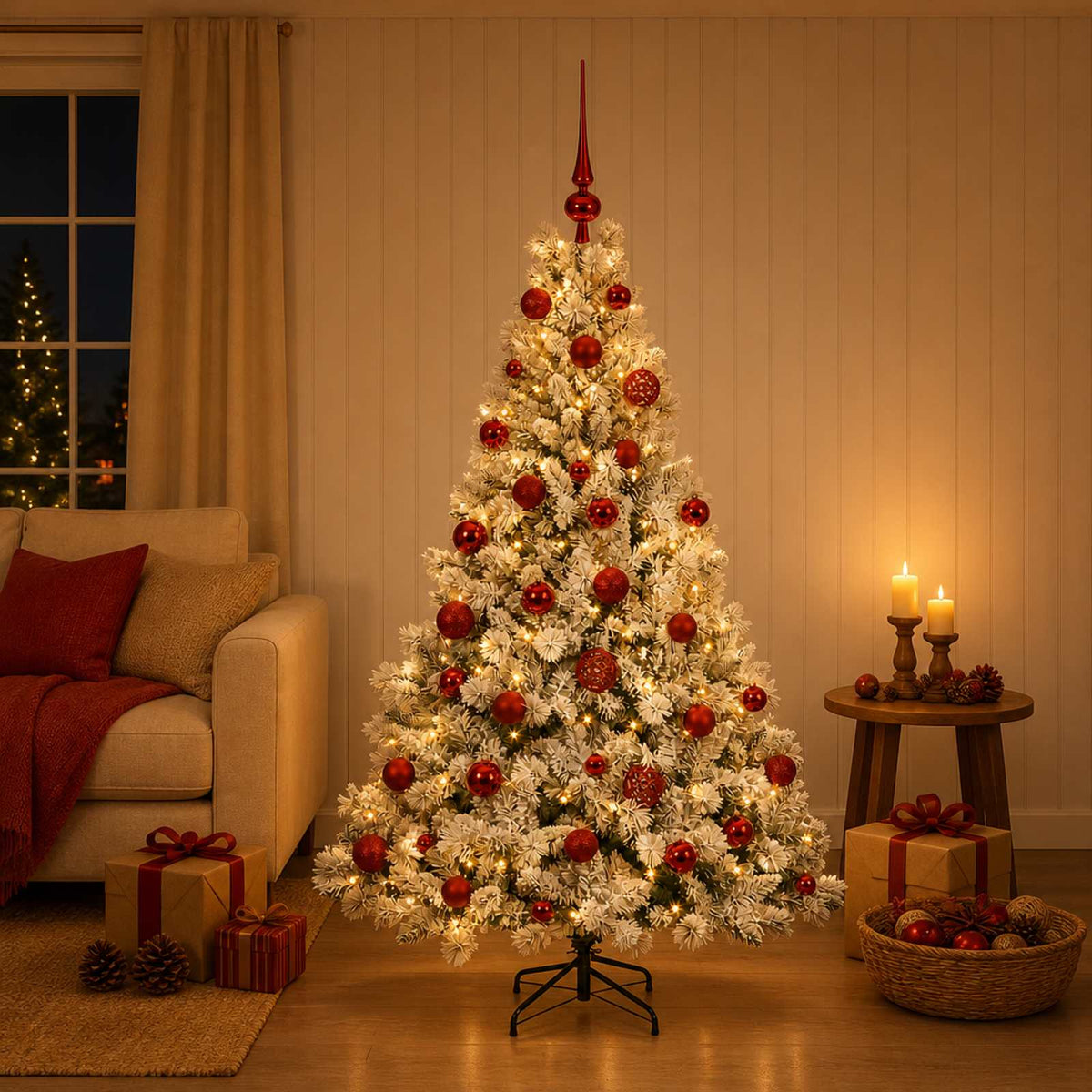 Kunstkerstboom met Ballen 150 cm 150 LED's Warmwit is nu te koop bij PeponiXL, paradijselijk wonen!