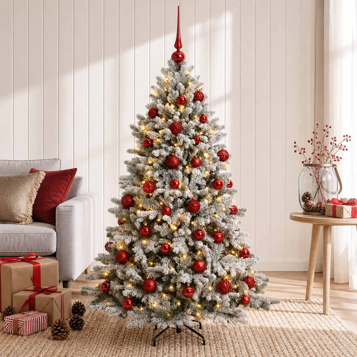Kunstkerstboom met Ballen 150 cm 150 LED's Warmwit is nu te koop bij PeponiXL, paradijselijk wonen!