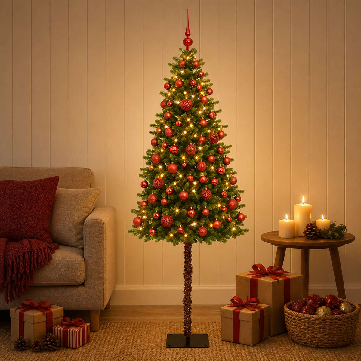 vidaXL Kunstkerstboom met Ballen 150 cm 150 LED's Warmwit