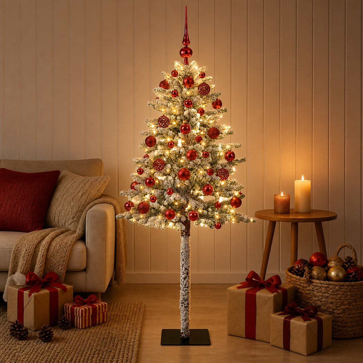 vidaXL Kunstkerstboom met Ballen 180 cm 300 LED's Warmwit