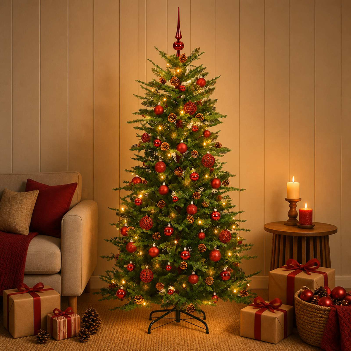 Kunstmatige Inklapbare Kerstboom 150 cm 150 LED's Warmwit is nu te koop bij PeponiXL, paradijselijk wonen!
