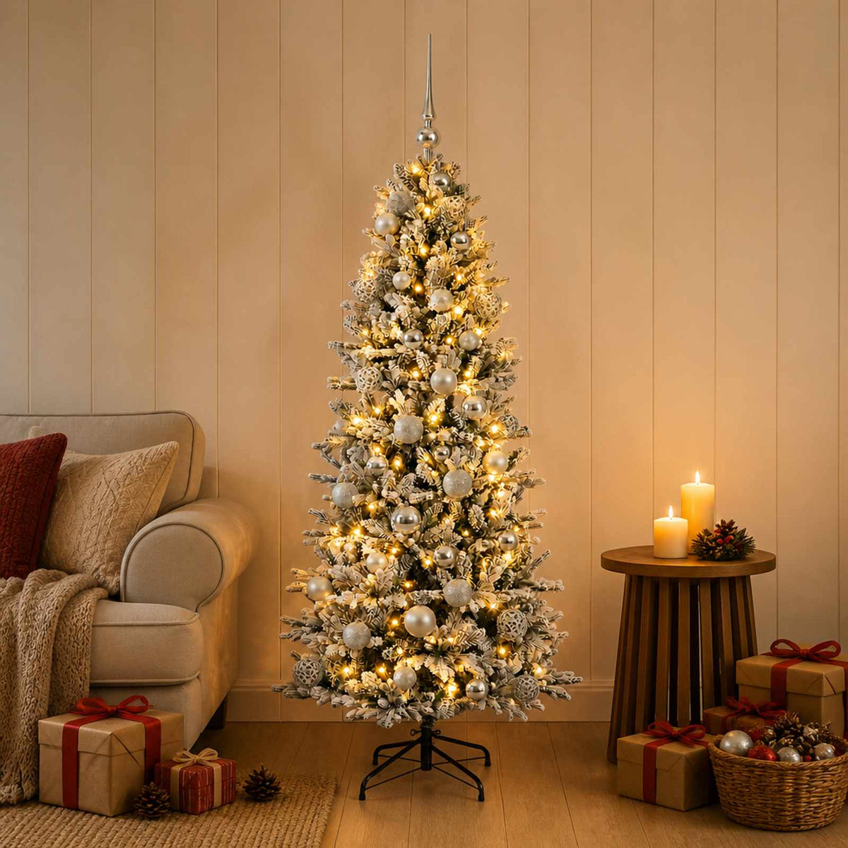 Kunstkerstboom met kerstbal 120 cm 150 LED's Warmwit PVC en PE is nu te koop bij PeponiXL, paradijselijk wonen!
