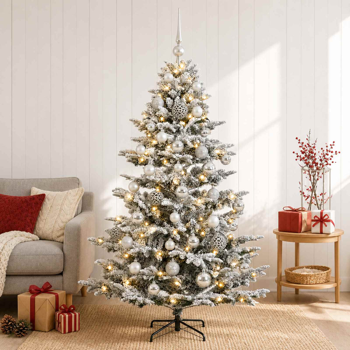 Kunstkerstboom met kerstbal 150 cm 150 LED's Warmwit PE & PVC is nu te koop bij PeponiXL, paradijselijk wonen!