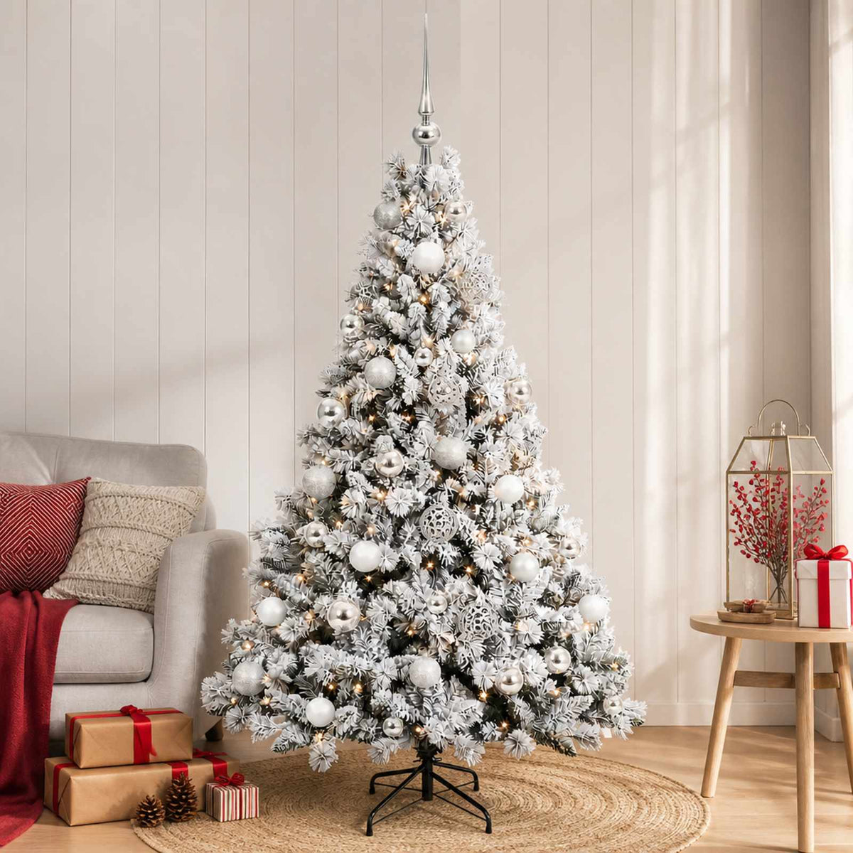 Kunstkerstboom met Ballen 150 cm 150 LED's Warmwit is nu te koop bij PeponiXL, paradijselijk wonen!