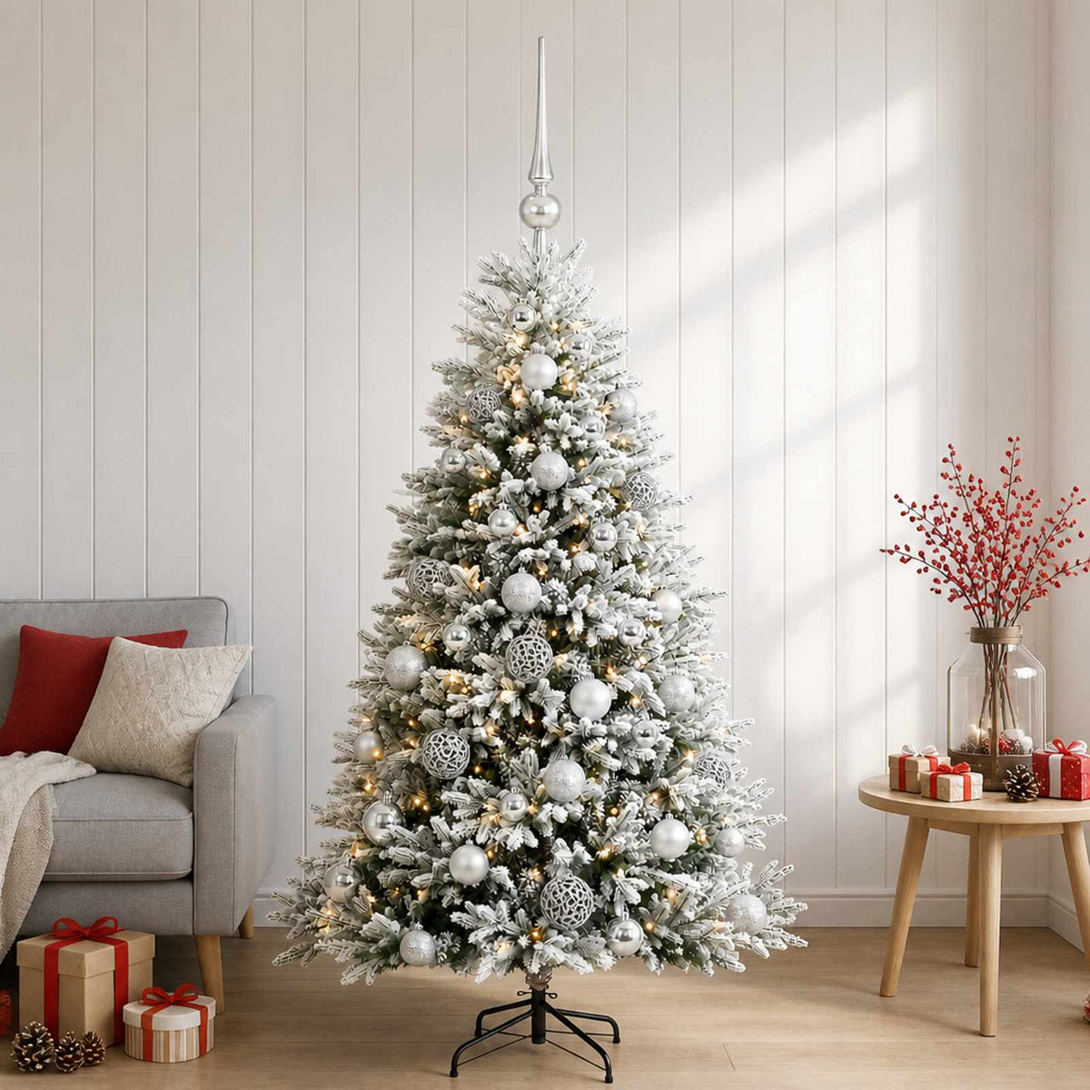 Kunstkerstboom met Ballen 120 cm 150 LED's Warmwit is nu te koop bij PeponiXL, paradijselijk wonen!